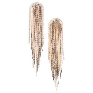 Tasha Snake Chain Fringe Drop Earrings Gold Metallic Waterfall NWT